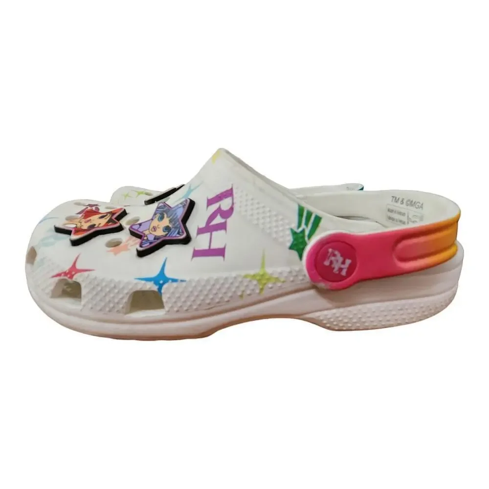 Crocs classic clog rainbow high white size J3